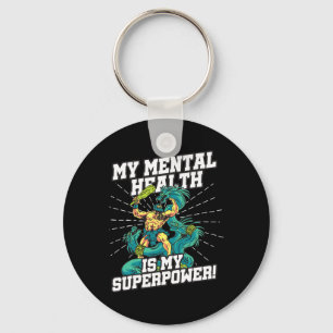 My Mental Health Is My Superpower Stress Awareness Key Ring