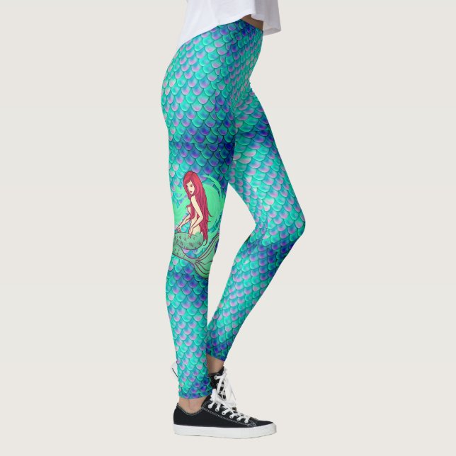 My Mermaid Leggings With Scales Women's Workout (Right)