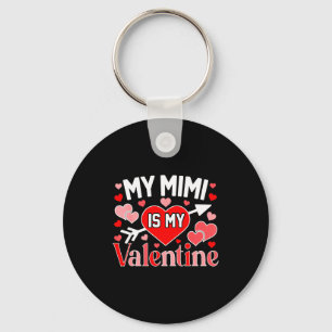 My mimi is my valentine cute hearts valentine's da key ring