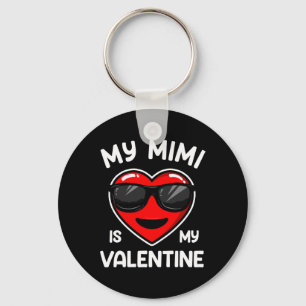 My Mimi Is My Valentine Heart Sungles Boy Girl Key Ring