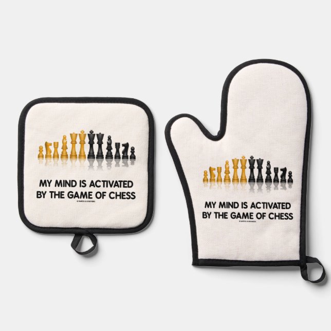 My Mind Is Activated By The Game Of Chess Oven Mitt & Pot Holder Set (Front)