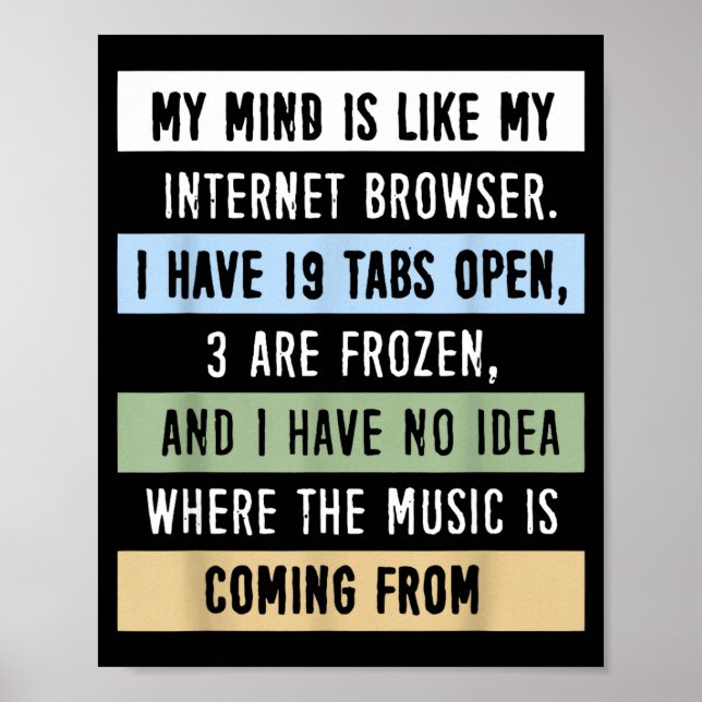 My Mind Is Like A Internet Browser  Poster (Front)