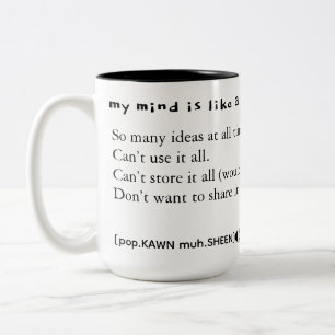 my mind is like a popcorn machine FUNNY nerd  Two-Tone Coffee Mug