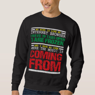 My Mind Is Like My Internet Browser Funny Sweatshirt