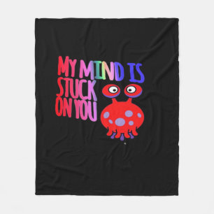 My Mind Is Stuck On You Heartfelt Minimal Design  Fleece Blanket