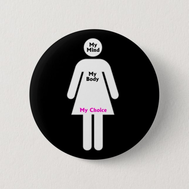 My Mind, My Body, My Choice 6 Cm Round Badge (Front)