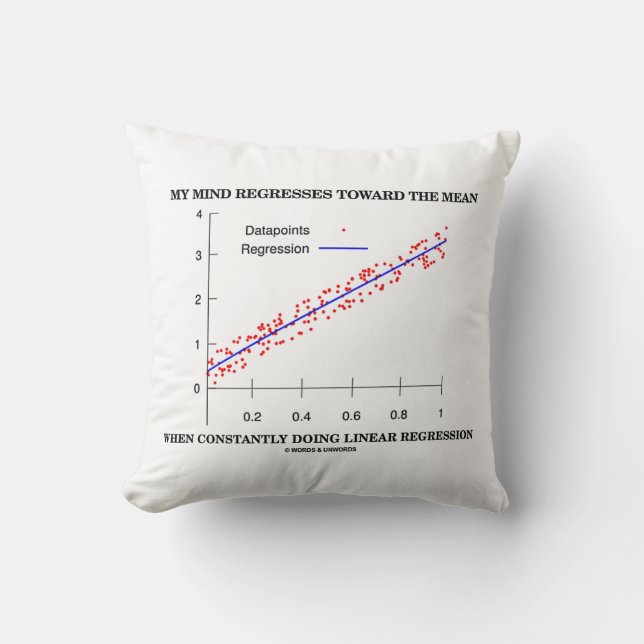 My Mind Regresses Towards Mean Linear Regression Cushion (Front)