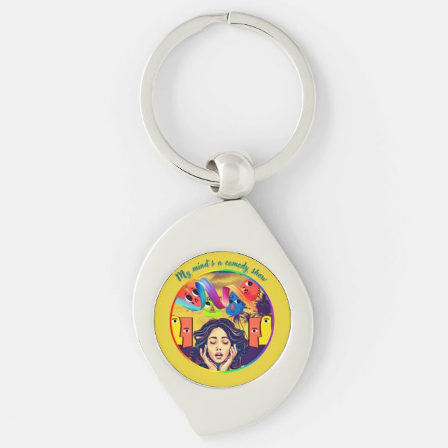 My mind’s a comedy show key ring (Front)