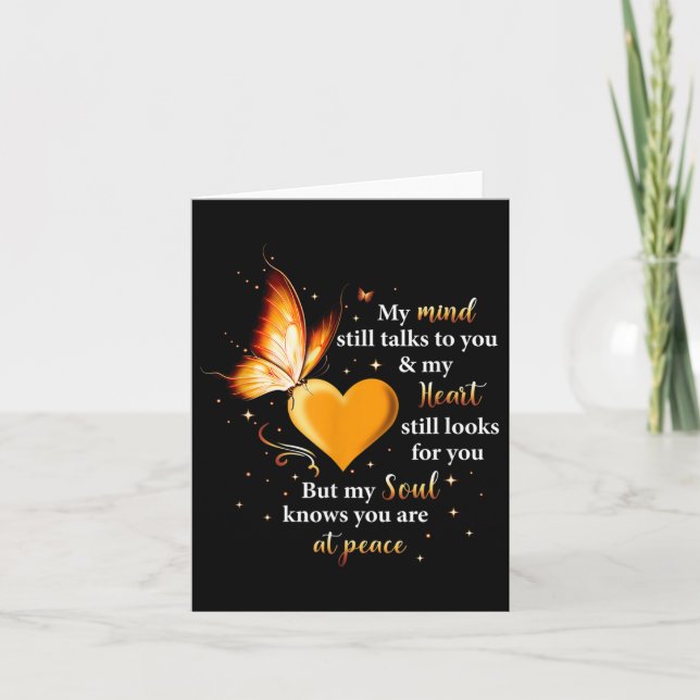 My Mind Still Talks To You Heart, Soul Butterfly Card (Front)