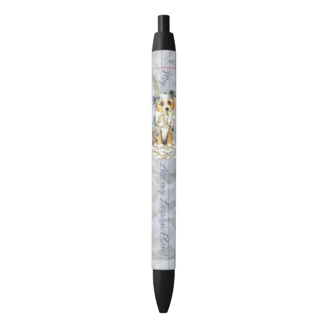 My Mini American Shepherd Ate My Lesson Plan Black Ink Pen (Front Vertical)