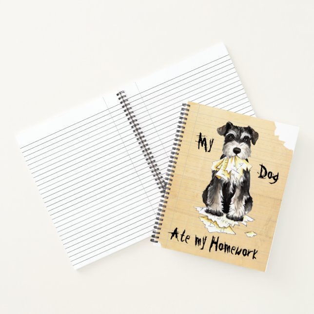 My Mini Schnauzer Lab Ate My Homework Notebook (Inside)