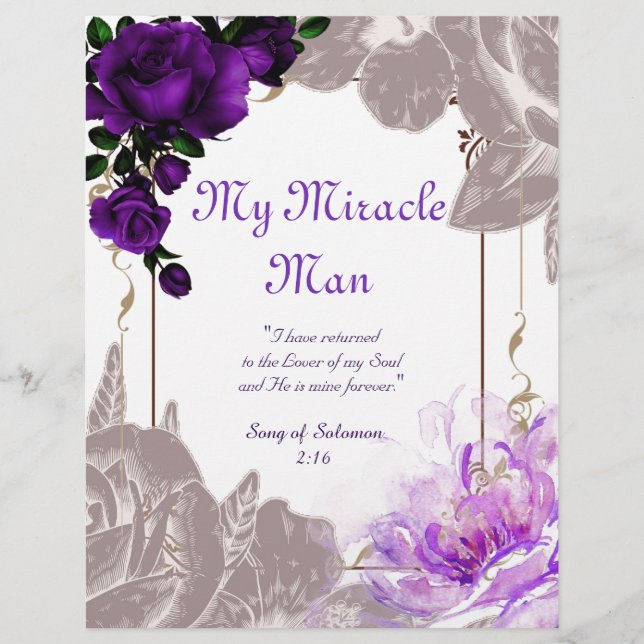 My Miracle Man Poem Personalised Paper (Front)