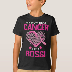 My Mom Beat Breast Cancer Like A Boss Warrior Surv T-Shirt