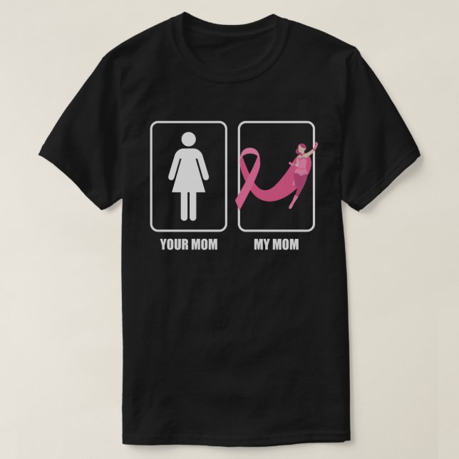 MY MOM BREAST CANCER SURVIVOR SUPERHERO MOTHERS DA T-Shirt (Design Front)