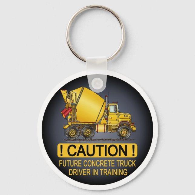 My Mom Drives A Concrete Truck Infant Creeper Key Ring (Front)