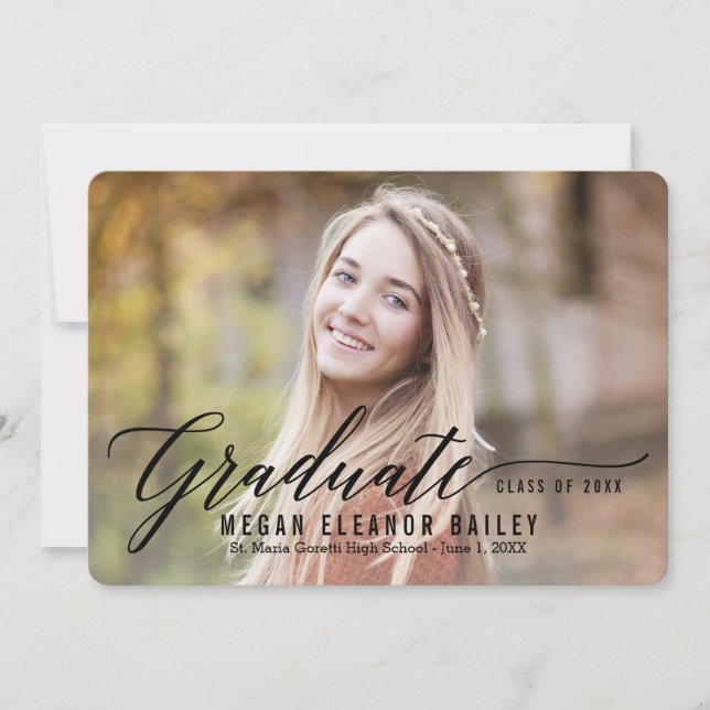 My Moment Graduation Announcement Invitation Black (Front)