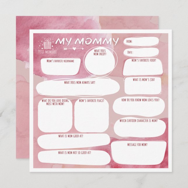 My mommy_personalised greeting card (Front/Back)