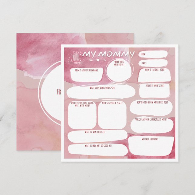 My mommy_personalisised thank you card (Front/Back)