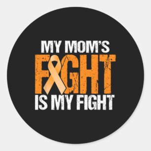My Moms Fight is My Fight Leukaemia Awareness Moth Classic Round Sticker
