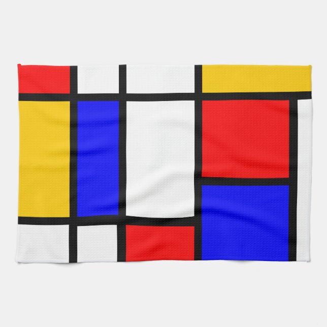 My Mondrian kitchen Tea Towel (Horizontal)