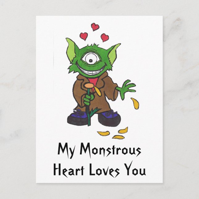 My Monstrous Heart Loves You Postcard (Front)
