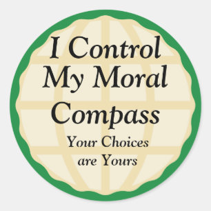 My Moral Compass Classic Round Sticker