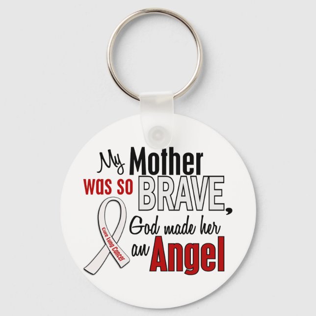 My Mother Is An Angel Lung Cancer Key Ring (Front)