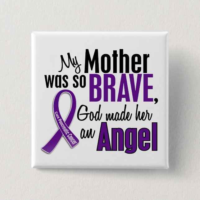 My Mother Is An Angel Pancreatic Cancer 15 Cm Square Badge (Front)