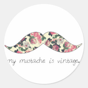 my moustache is vintage sticker