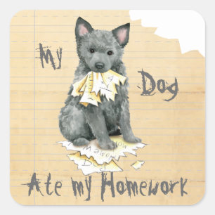 My Mudi Ate My Homework Square Sticker