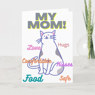 My mum a cat mothers day card to human mum 