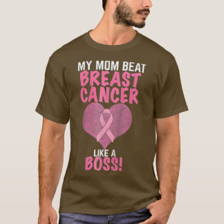 My Mum Beat Breast Cancer Survivor Awareness Pink  T-Shirt
