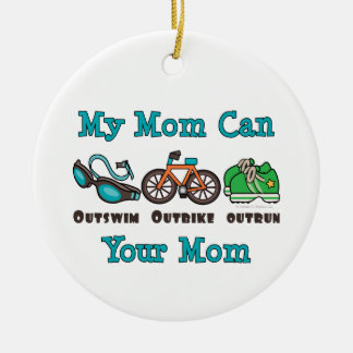 My Mum Can Outswim Outbike Outrun Triathlon Ornam Ceramic Tree Decoration