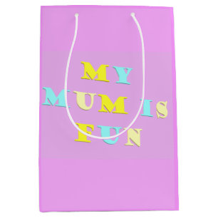 My Mum Design with poem colours pale mixed Medium Gift Bag