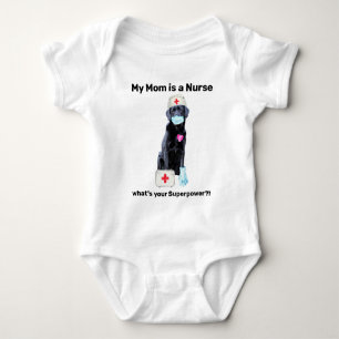 My Mum Is A Nurse Cute Dog Super Nurse Baby Bodysuit