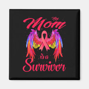My Mum Is A Survivor Breast Cancer Awareness Wings Magnet