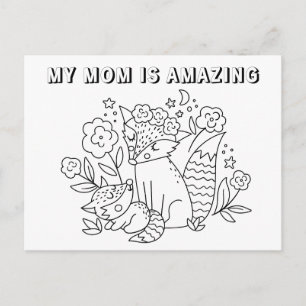 My Mum is Amazing - Colorable Postcard for Kids