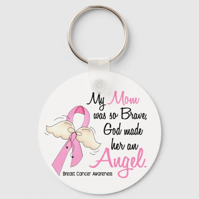 My Mum Is An Angel 2 Breast Cancer Key Ring (Front)