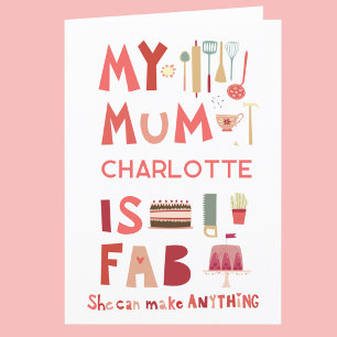 My Mum is Fab Personalised Fun Card