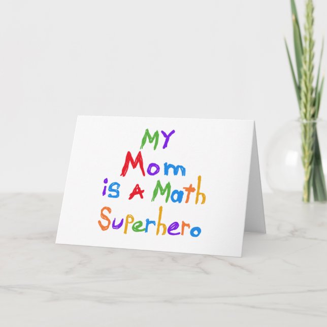My Mum Math Superhero T-shirts and Gifts Card (Front)