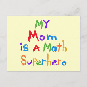 My Mum Math Superhero T-shirts and Gifts Postcard