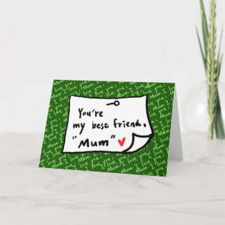 my mum, my best friend card