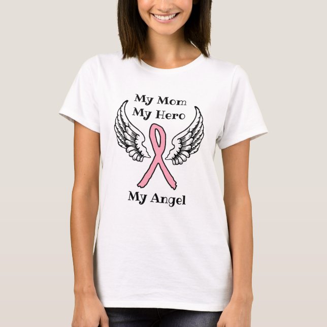 My Mum My Hero Breast Cancer Awareness Ribbon T-Shirt (Front)