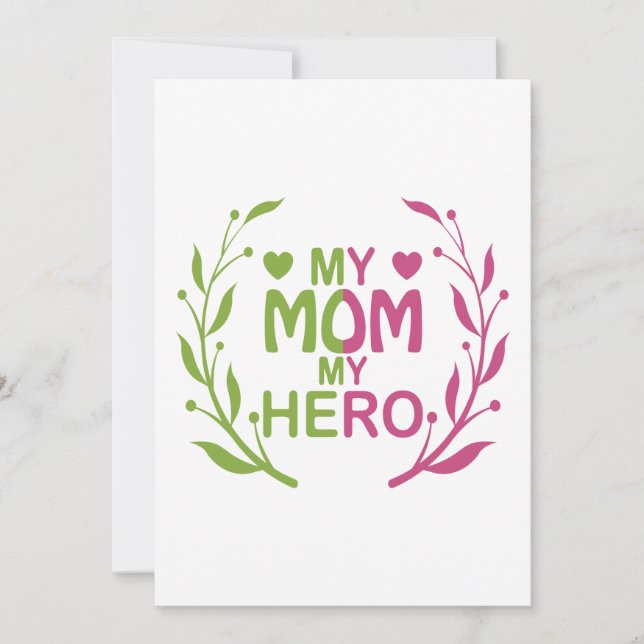 My mum my hero mothers day gift idea best mum gift thank you card (Front)