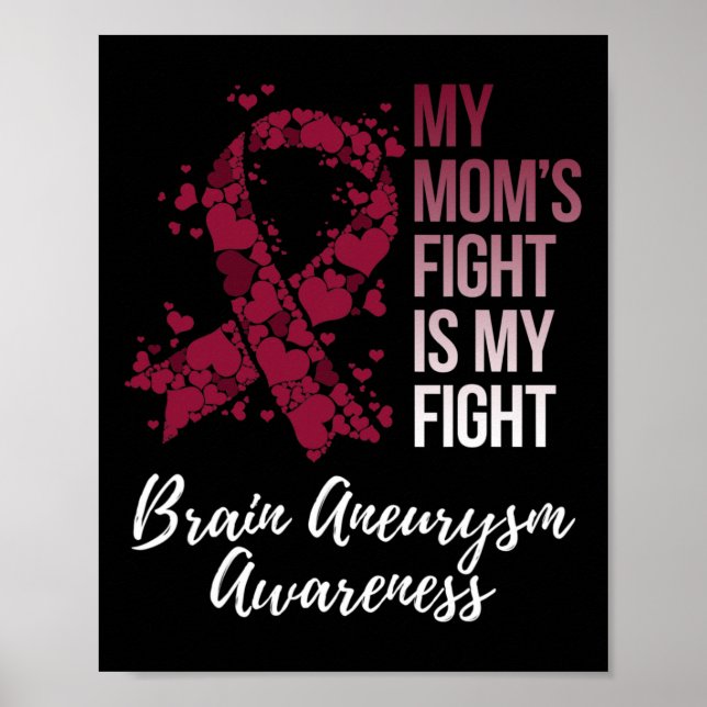 My Mum’s Fight Is My Fight Brain Aneurysm Awarenes Poster (Front)