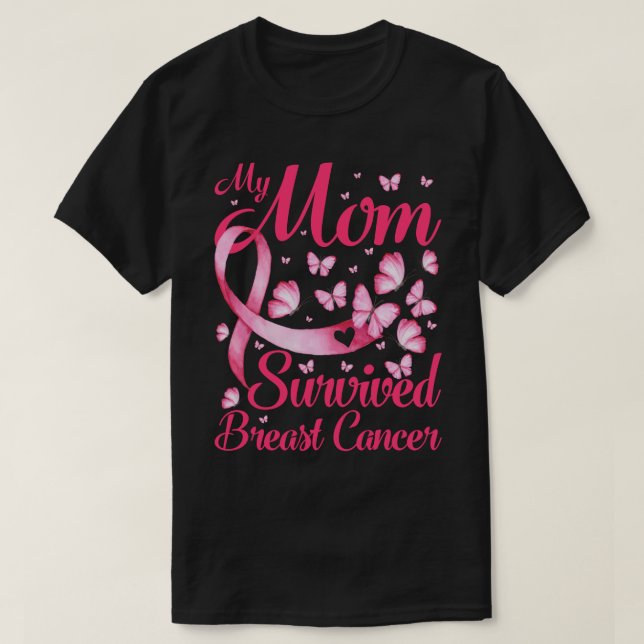 My Mum Survived Breast Cancer Awareness Survivor T-Shirt (Design Front)
