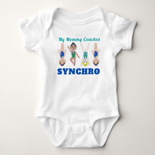 My Mummy Coaches Synchro Synchronised Swimmer Girl Baby Bodysuit