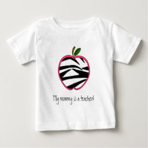 My Mummy is a Teacher - Zebra Print Apple Baby T-Shirt