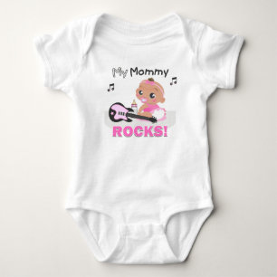 My Mummy Rocks Pink African Guitar Infant Creeper