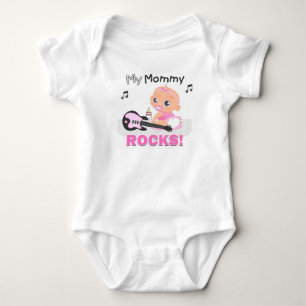 My Mummy Rocks Pink Guitar Music Infant Creeper